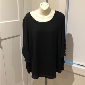 Joseph Ribkoff Black Blouse with Layered Sleeves
